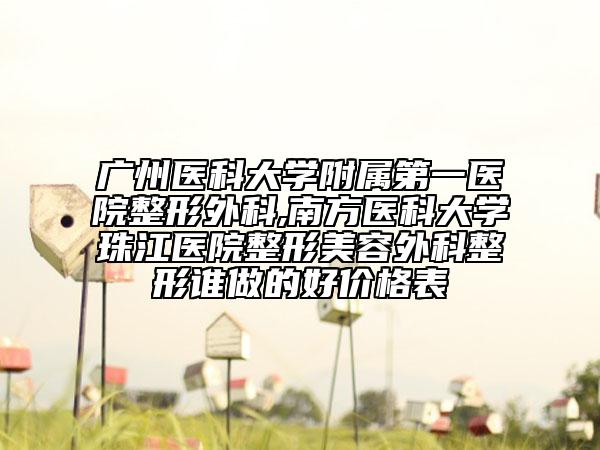 广州医科大学附属第一医院整形外科,南方医科大学珠江医院整形美容外科整形谁做的好价格表