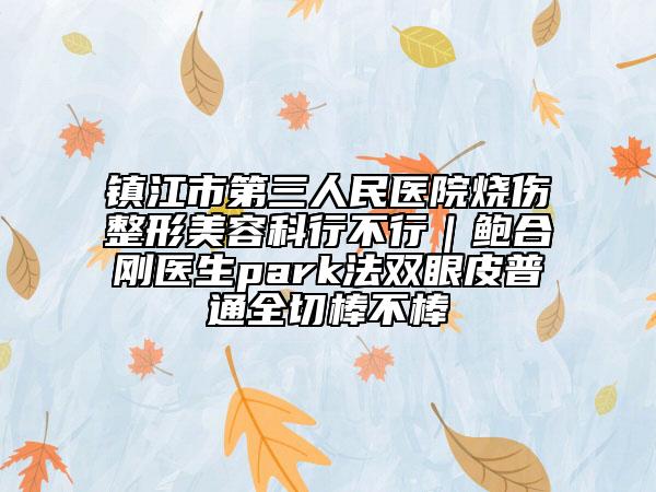 镇江市第三人民医院烧伤整形美容科行不行｜鲍合刚医生park法双眼皮普通全切棒不棒