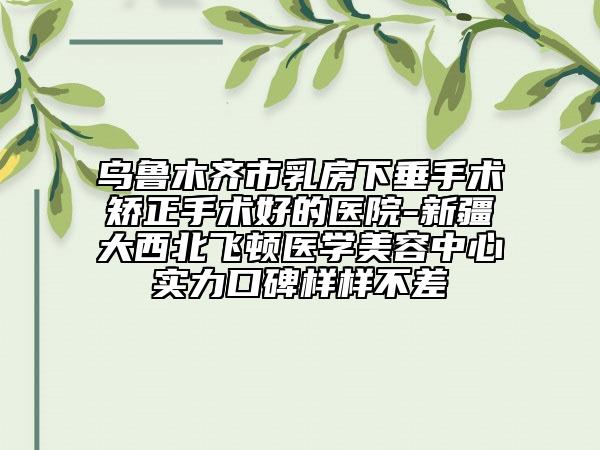 乌鲁木齐市乳房下垂手术矫正手术好的医院-新疆大西北飞顿医学美容中心实力口碑样样不差
