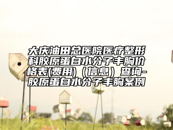 大庆油田总医院医疗整形科胶原蛋白水分子丰胸价格表(费用)（信息）查询-胶原蛋白水分子丰胸案例