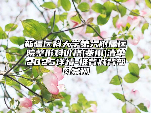 新疆医科大学第六附属医院整形科价格(费用)清单2025详情-推背减背部肉案例