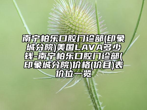 南宁柏乐口腔门诊部(印象城分院)美国LAVA多少钱-南宁柏乐口腔门诊部(印象城分院)价格(价目)表价位一览