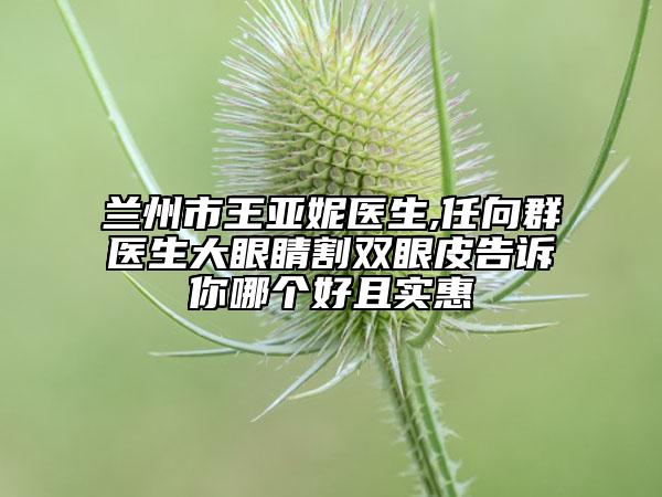 兰州市王亚妮医生,任向群医生大眼睛割双眼皮告诉你哪个好且实惠