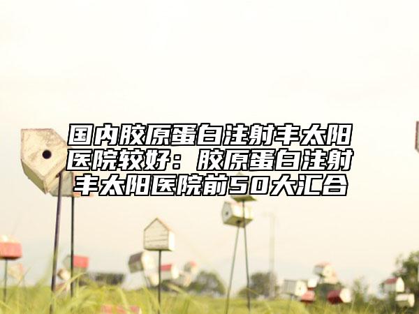 国内胶原蛋白注射丰太阳医院较好：胶原蛋白注射丰太阳医院前50大汇合