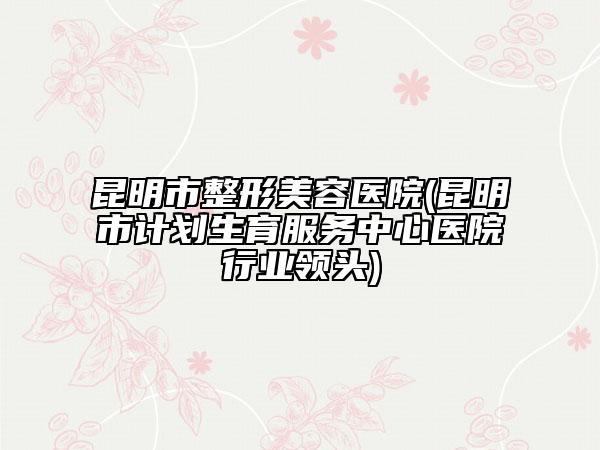 昆明市整形美容医院(昆明市计划生育服务中心医院行业领头)