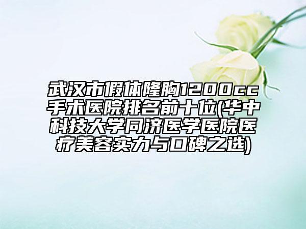 武汉市假体隆胸1200cc手术医院排名前十位(华中科技大学同济医学医院医疗美容实力与口碑之选)