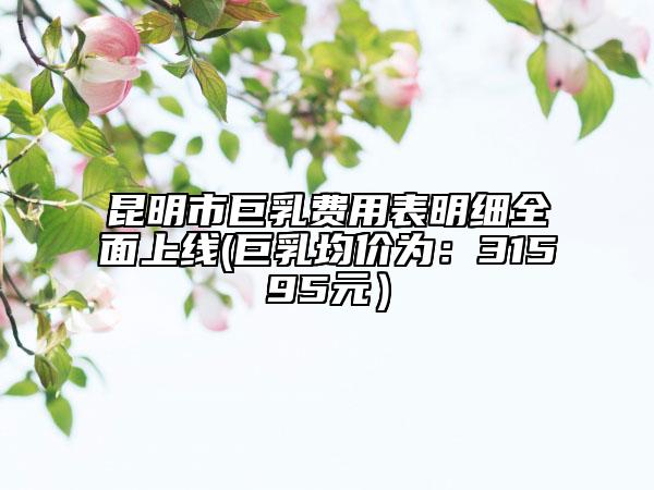 昆明市巨乳费用表明细全面上线(巨乳均价为：31595元）