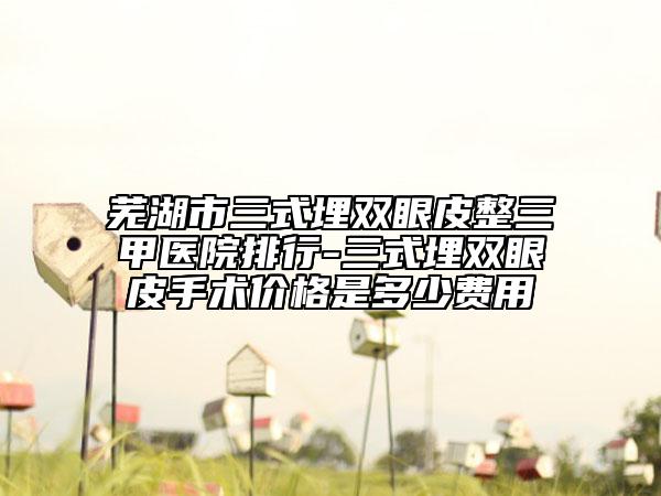 芜湖市三式埋双眼皮整三甲医院排行-三式埋双眼皮手术价格是多少费用