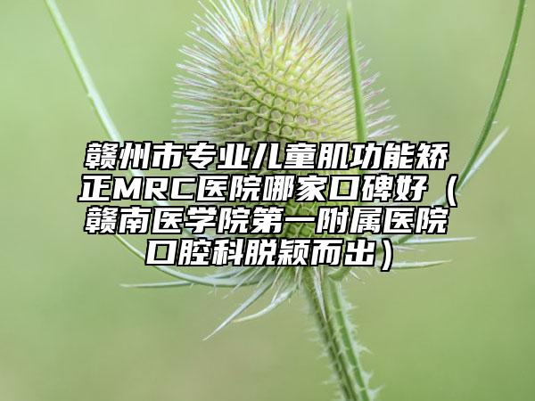 赣州市专业儿童肌功能矫正MRC医院哪家口碑好（赣南医学院第一附属医院口腔科脱颖而出）