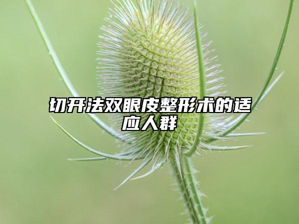 切开法双眼皮整形术的适应人群